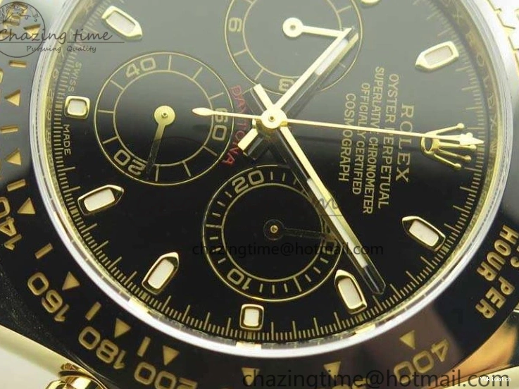 Daytona 1:1 Clone 116518 LN YG Dial Best Black ARF Rubber A4130 On Strap Super Edition 0303